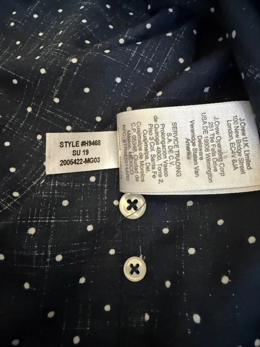 J. Crew Men's Short Sleeve Button Down Secret Wash Slim Fit Shirt - Small - Navy